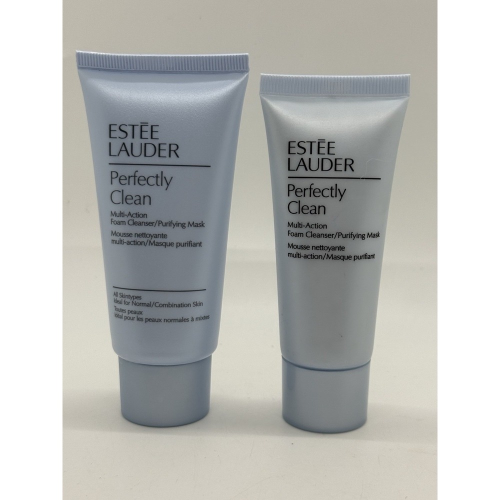 2 Estee Lauder PERFECTLY CLEAN Multi-Action Foam Cleanser 1.7oz/50mL & 1oz/30 mL